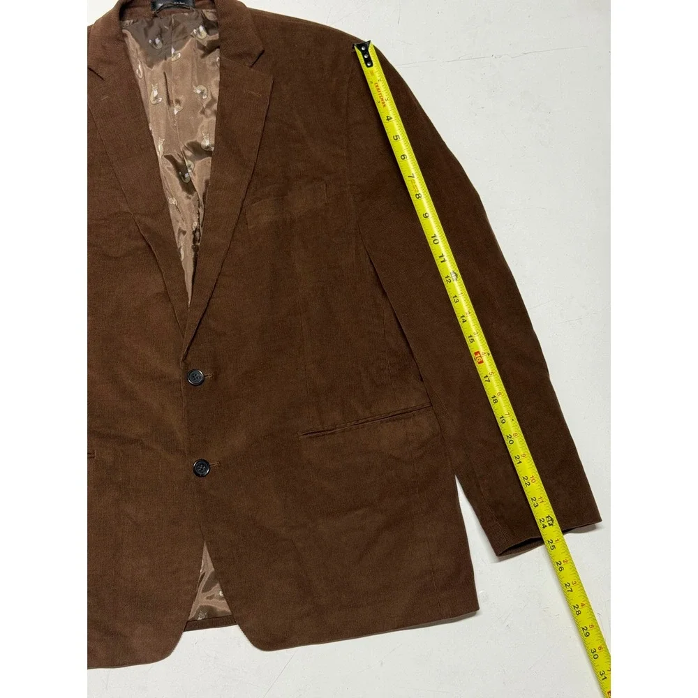 Ralph Lauren Mens Brown Corduroy Blazer‎ Fox Print Lining - Size 44R Elbow Patch
