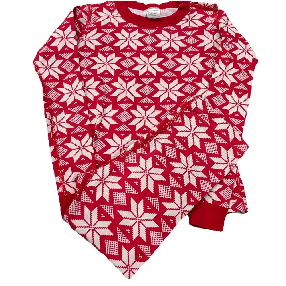 Hanna Andersson Kids Red Snowflake Organic Cotton Pajamas Size 12 | 150 cm