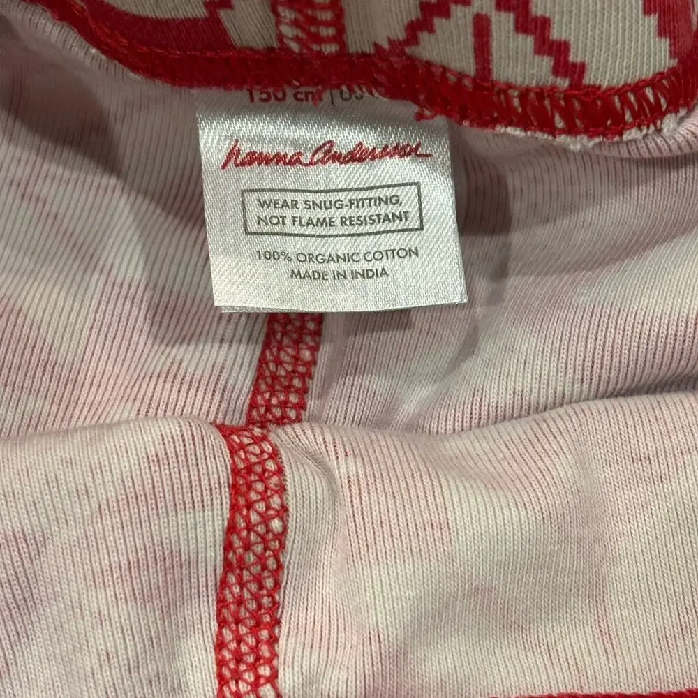 Hanna Andersson Kids Red Snowflake Organic Cotton Pajamas Size 12 | 150 cm