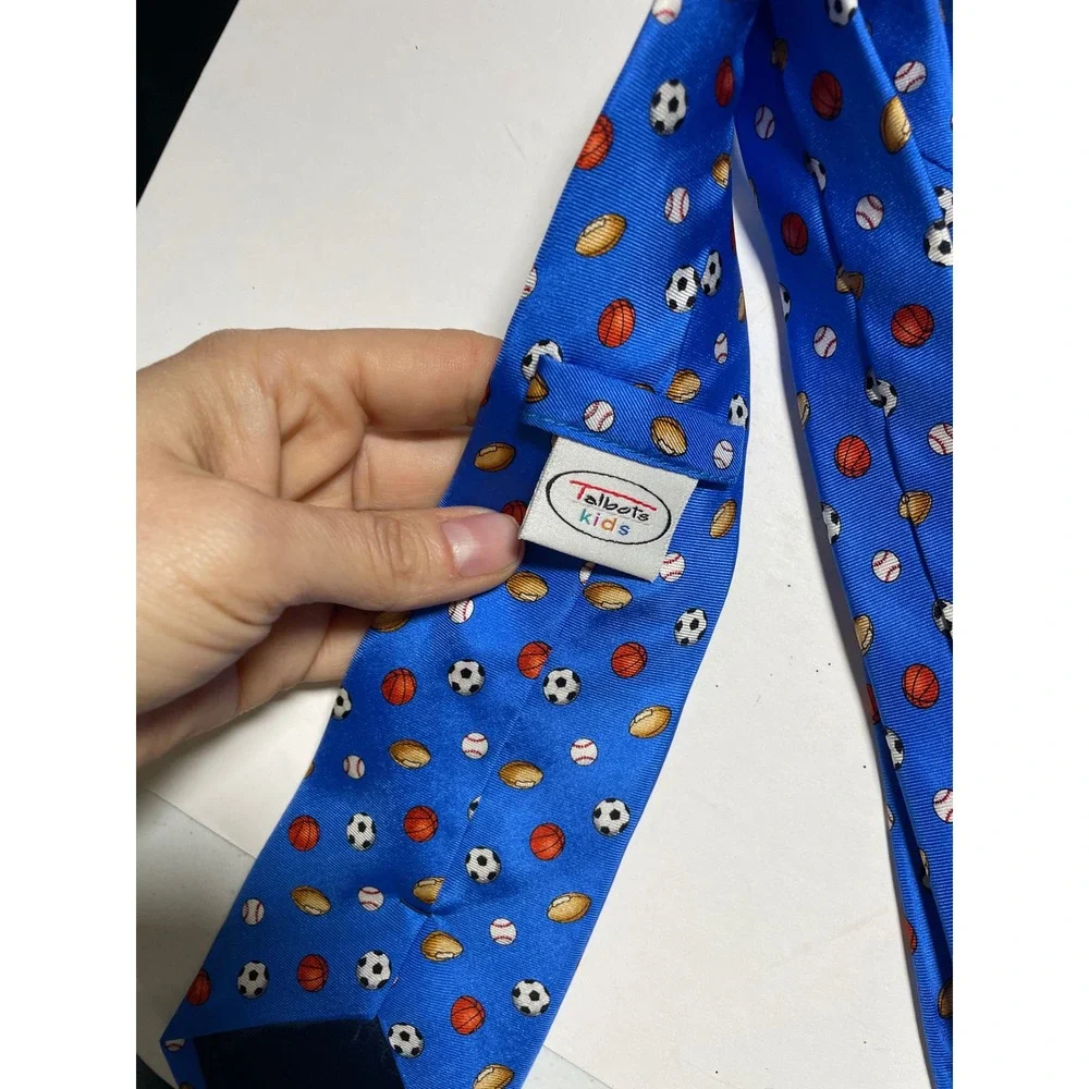 Talbots Kids Silk Necktie Bundle Boys OS Blue Red Sports Lobster Preppy Ties
