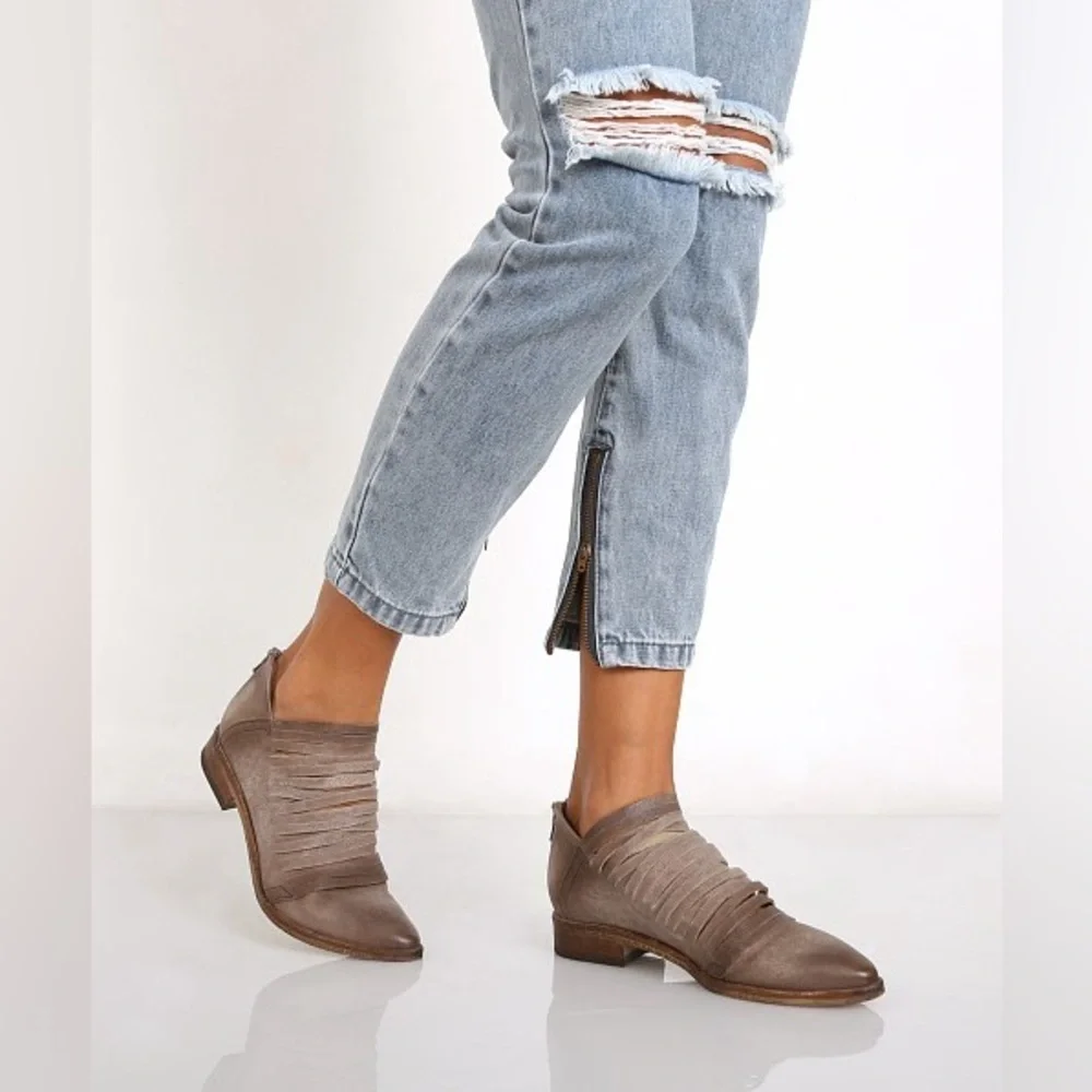Free People Women's Lost Valley Brown leather Ankle Boots size EU 38