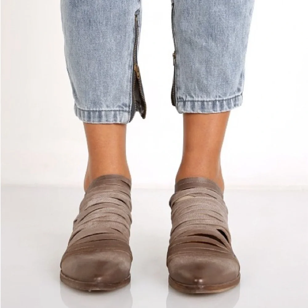 Free People Women's Lost Valley Brown leather Ankle Boots size EU 38