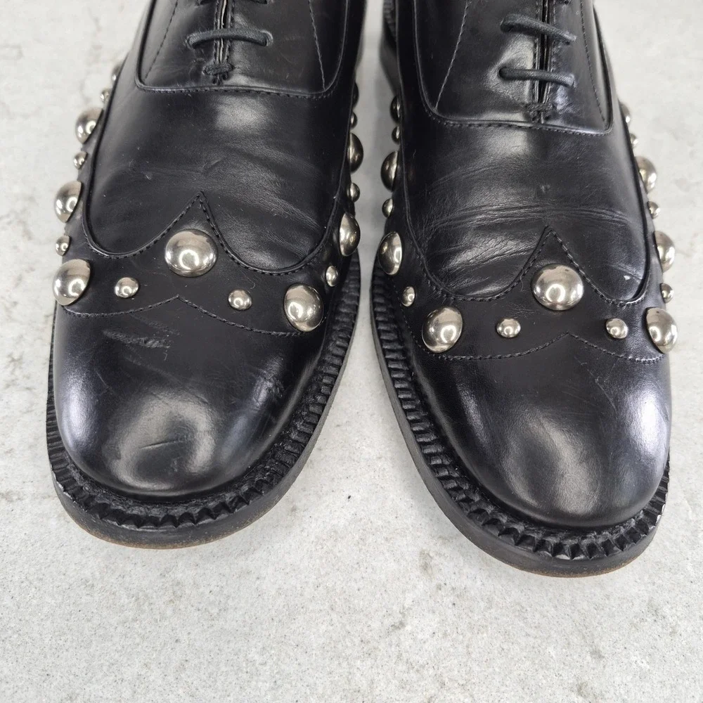 MARC JACOBS Womens Black Studded Oxfords Shoes‎ 37