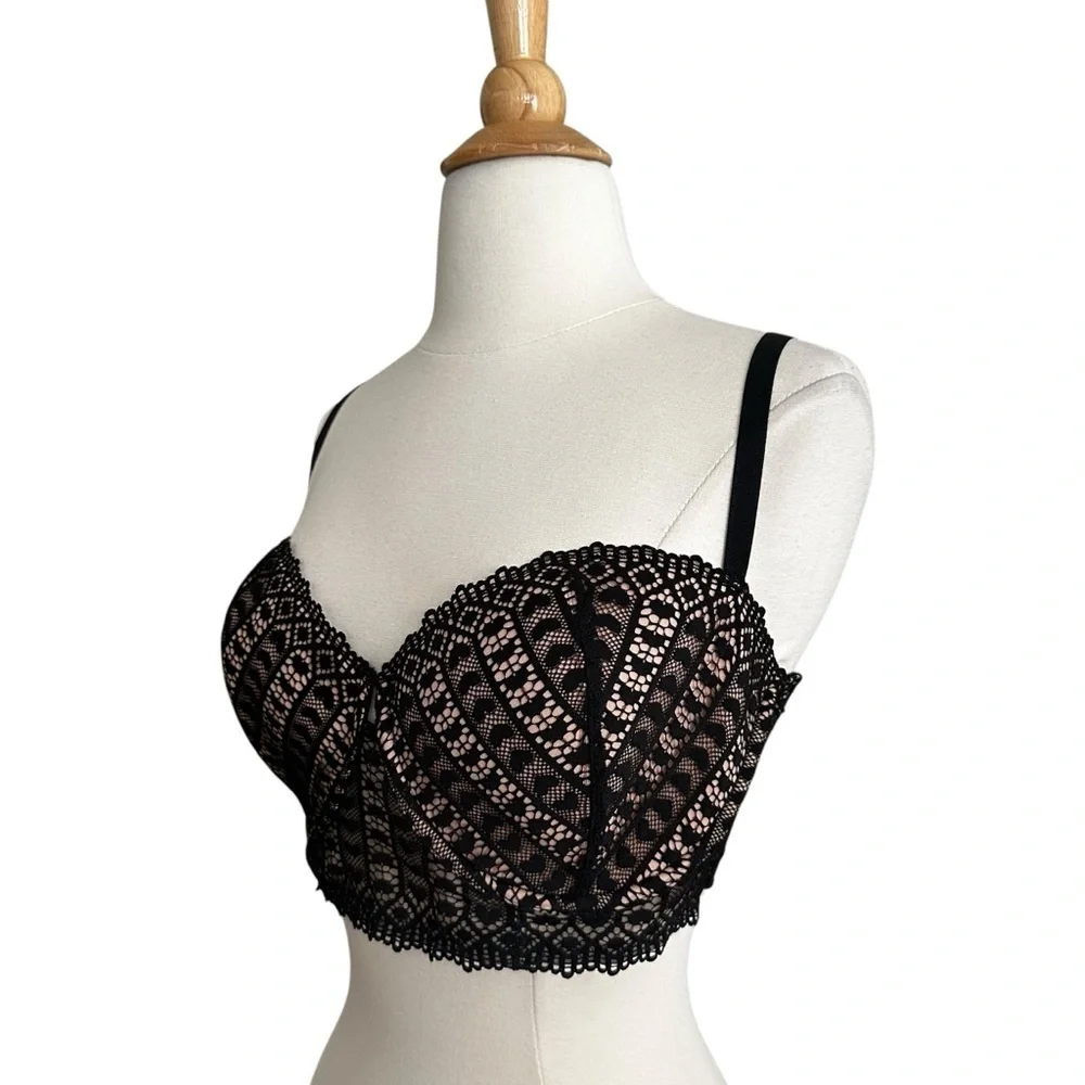 ADORE ME Nymphodora‎ Contour Balconette Black Bra Romantic Feminine Lingerie