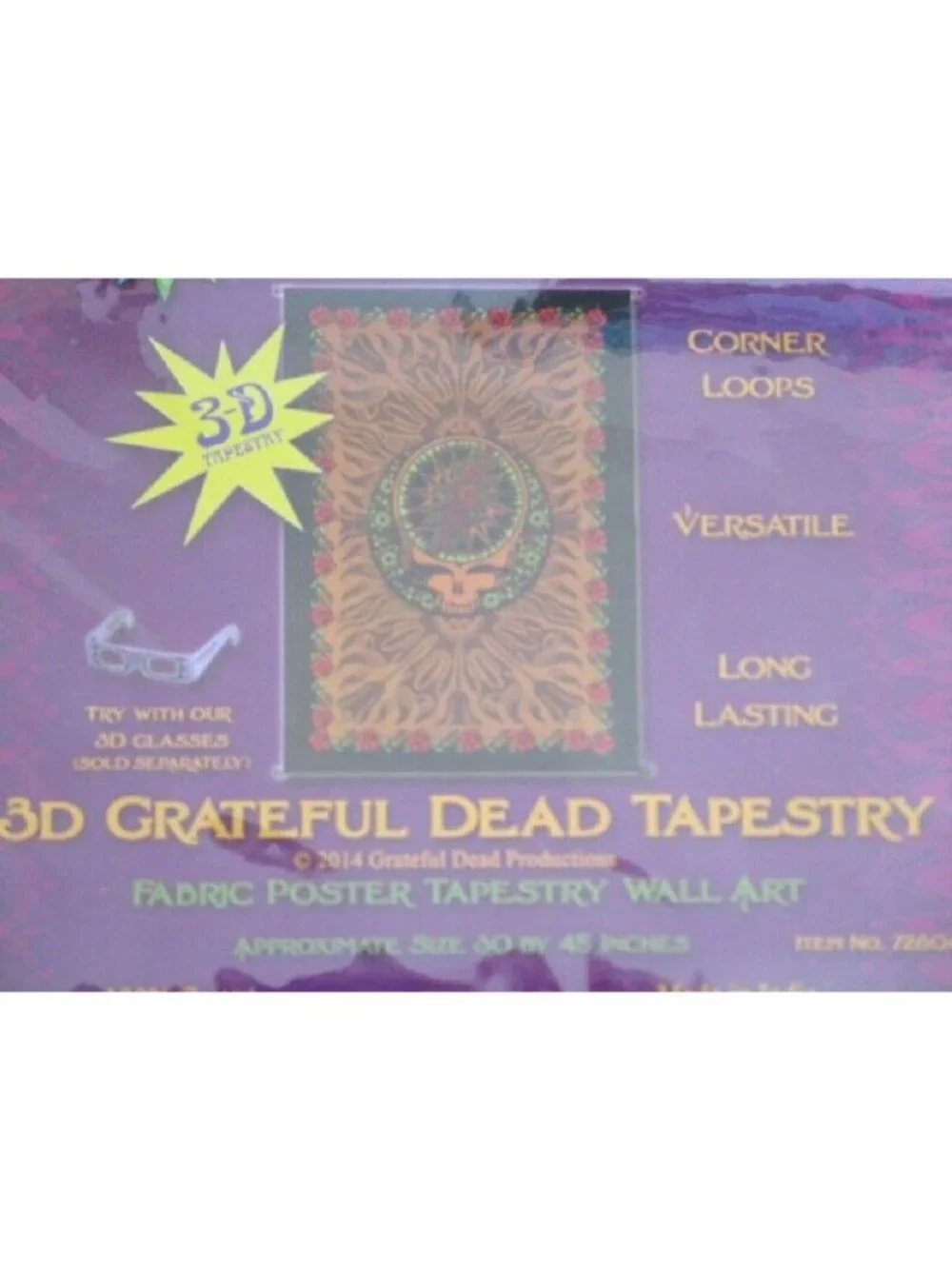 New Brown 30x45 Mini Grateful Dead Steal Your Face Gift Tapestry Red Roses Art