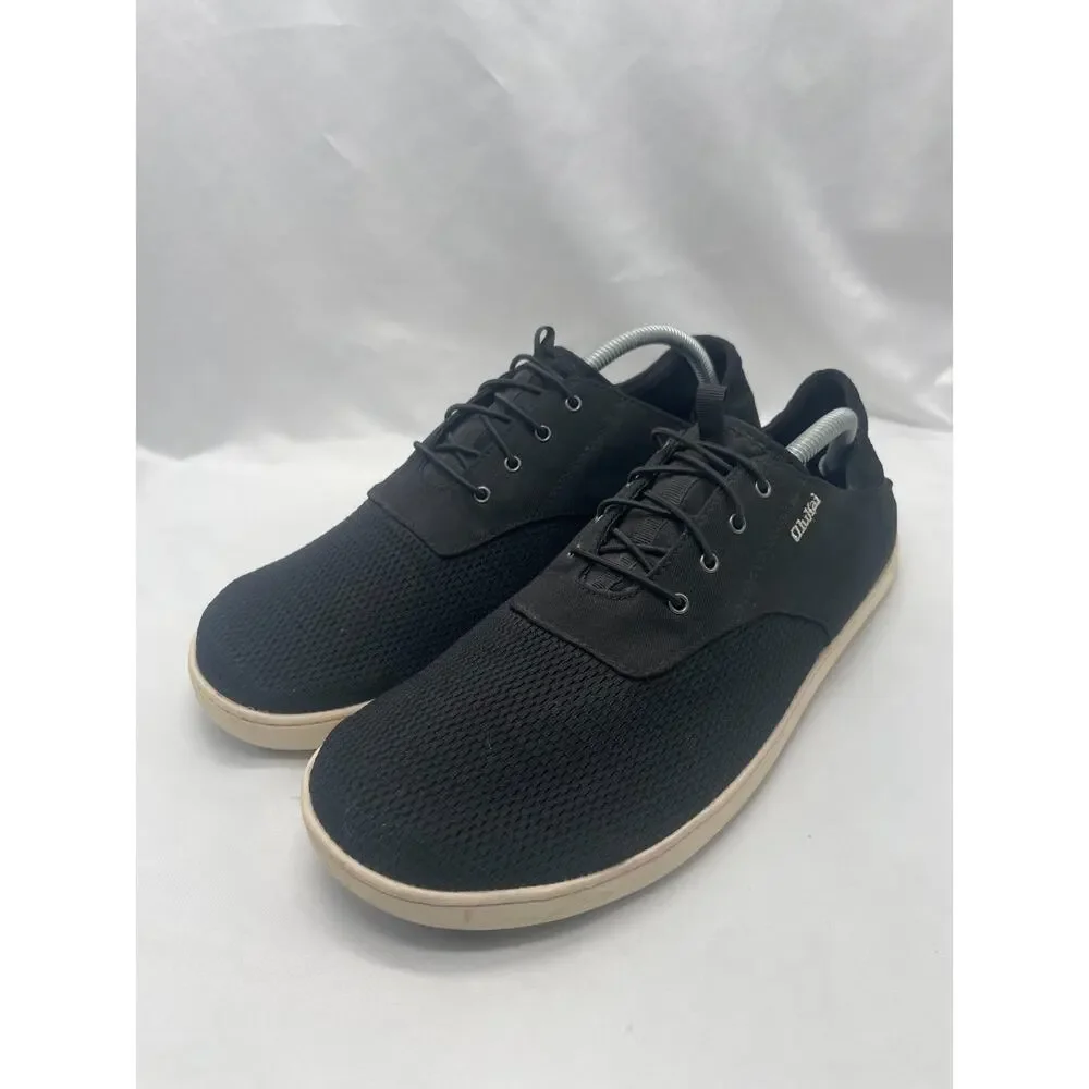 Olukai Men's‎ Nohea Moku Mesh Black Slip Ons Boat Shoes Mens 11.5