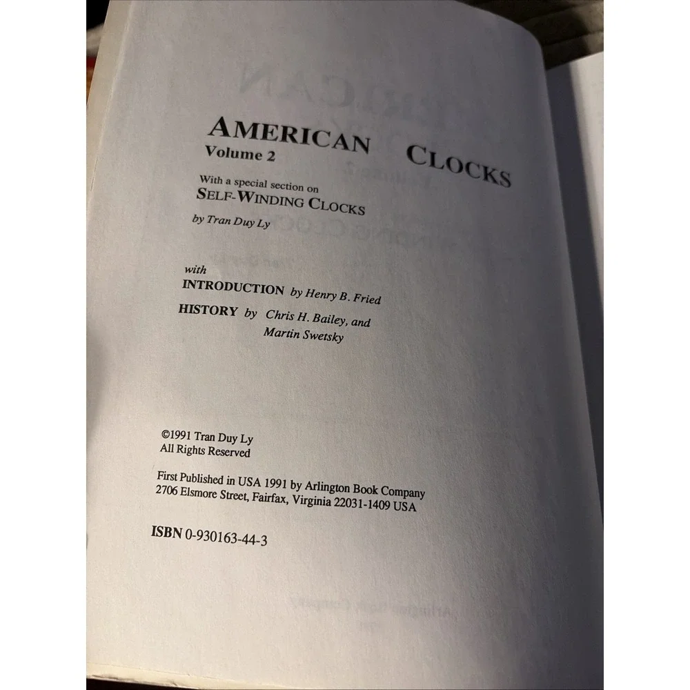 American Clocks Vol. 2 by Tran Duy‎ Ly plus 1992 Price Up-date