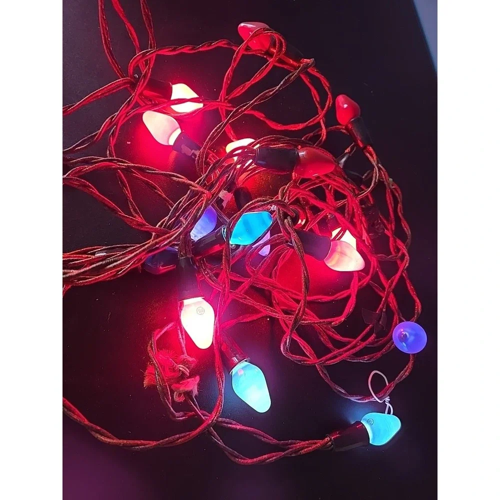 Vintage Antique Light Strands  Christmas Lights Red Blue