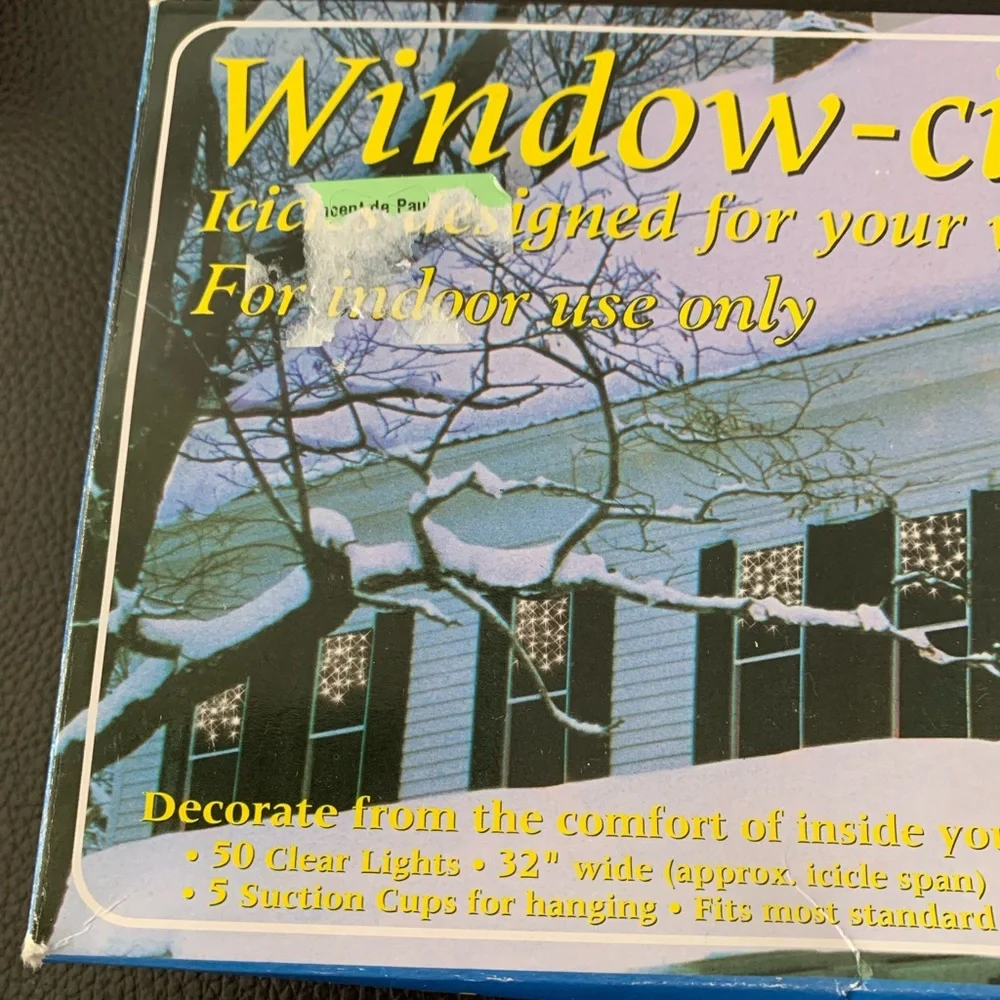 Santa Trim Window - Cicles 50 Clear String Lights Indoor Hanging Icicles 32