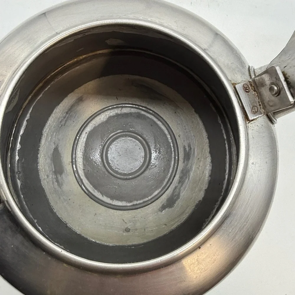 VTG Farberware 752 Stainless Steel Tea Kettle 1.5 Qt Wood Handle‎ handle Crack