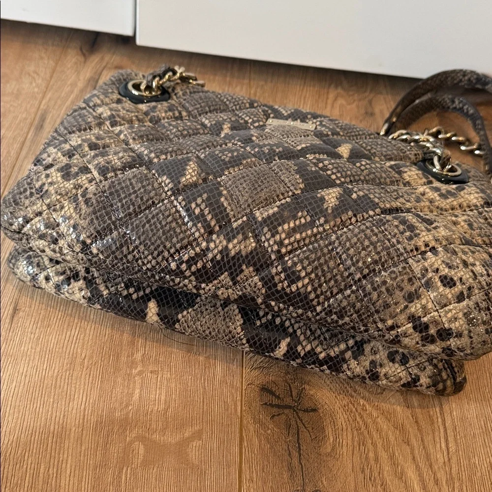 Kate Spade Chic Snakeskin Pattern Shoulder Bag purse quilted handbag designer