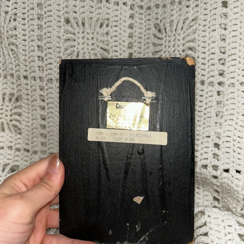 Vintage tickey in hat copper wall plaque