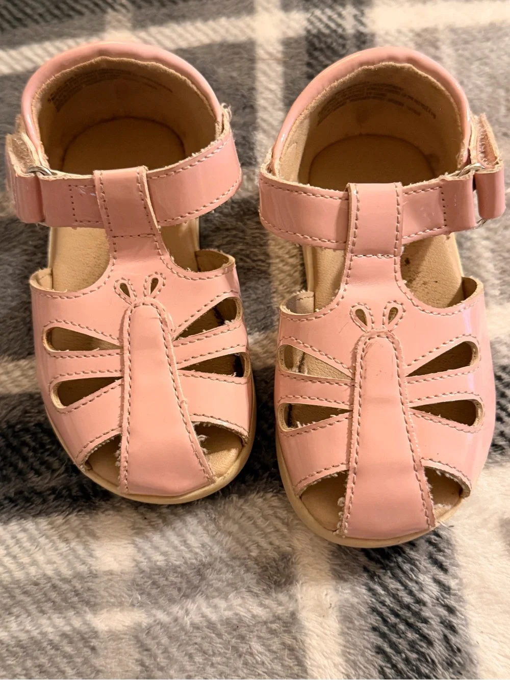 The Children's Place Pink T-Strap Baby Walker Sandals