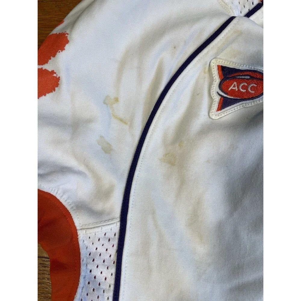 Nike Clemson Tigers Game Issue Football Jersey Size 40 Blank Line-Cut White