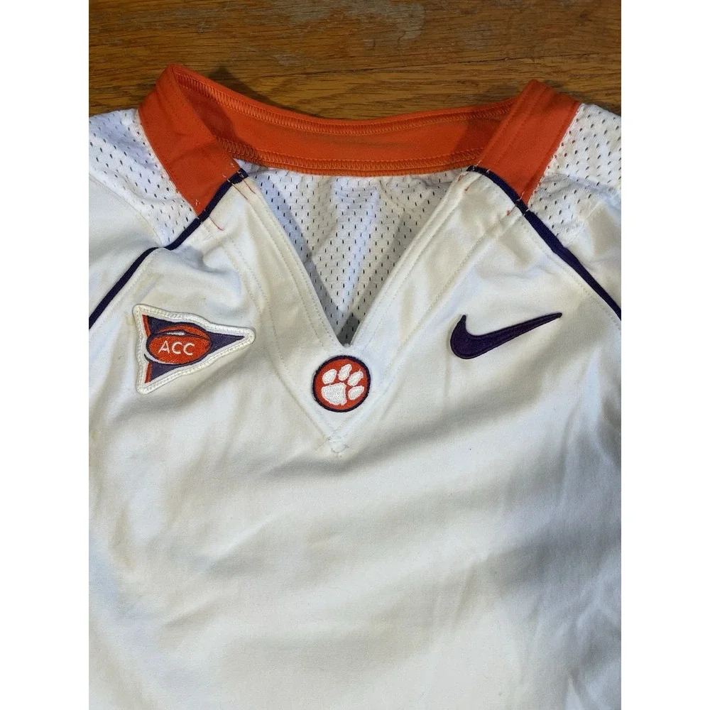 Nike Clemson Tigers Game Issue Football Jersey Size 40 Blank Line-Cut White