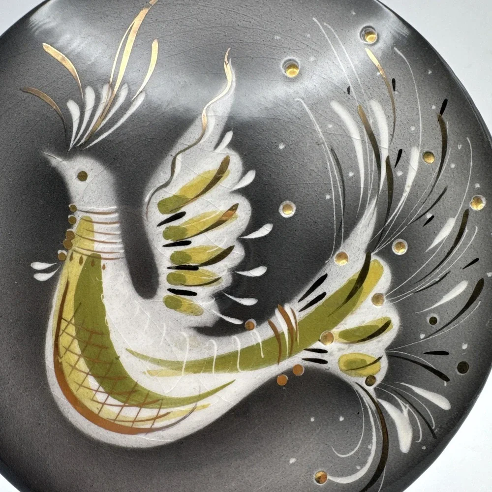 VTG Sascha Brastoff Lid Only For Trinket Box‎ or Display Jeweled Bird Round MCM