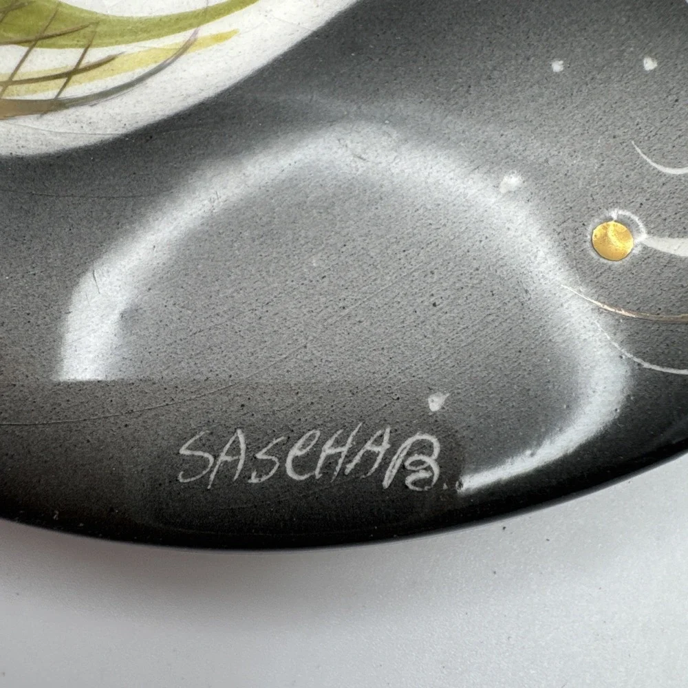 VTG Sascha Brastoff Lid Only For Trinket Box‎ or Display Jeweled Bird Round MCM