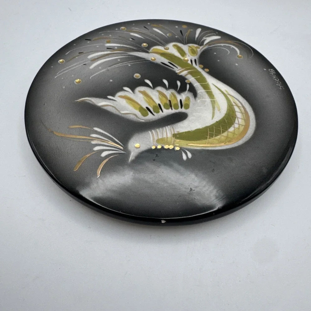 VTG Sascha Brastoff Lid Only For Trinket Box‎ or Display Jeweled Bird Round MCM