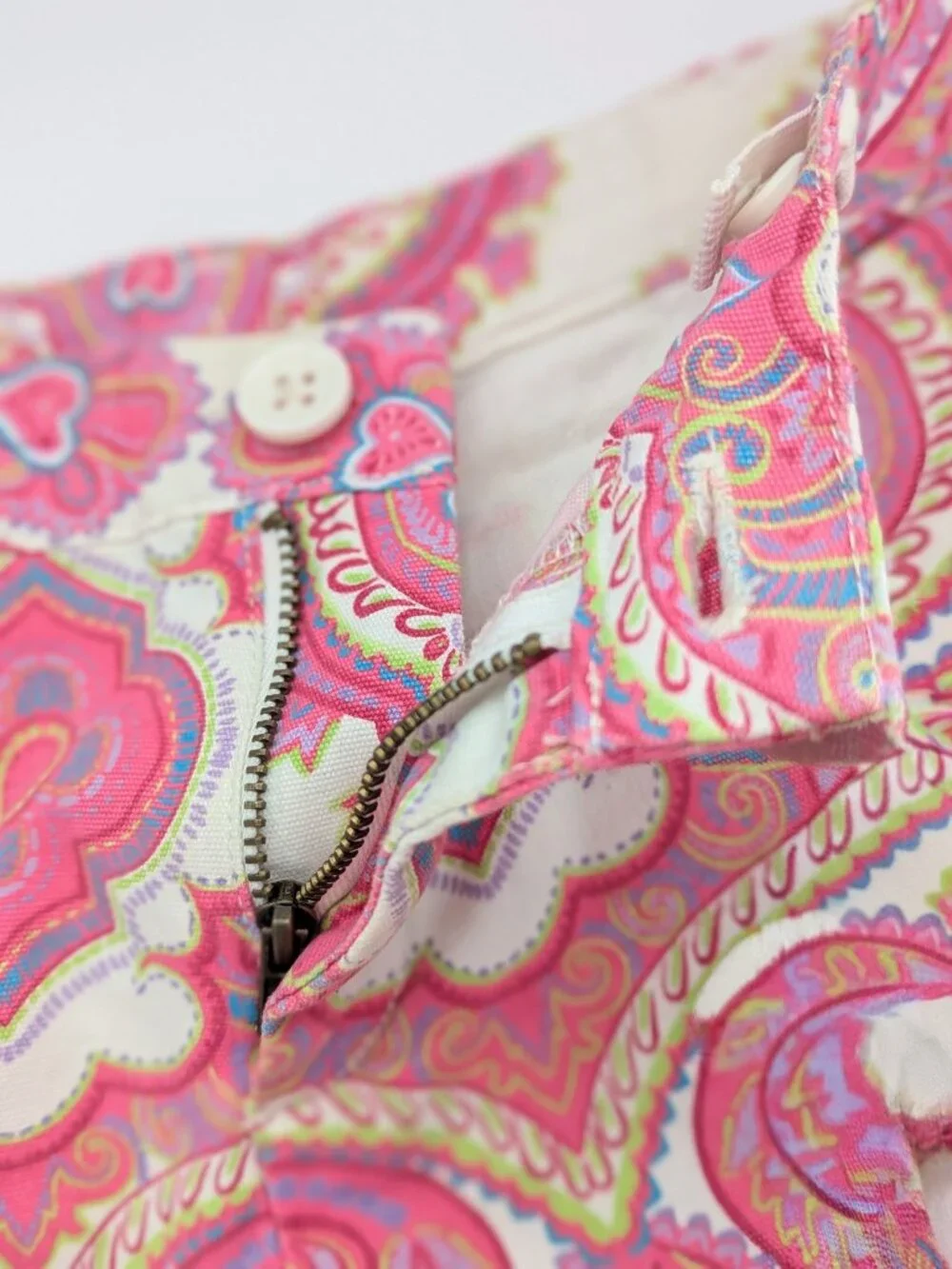 GAP Girls' (Size 12) Pink Paisley Print Shorts w/Adjustable Waist