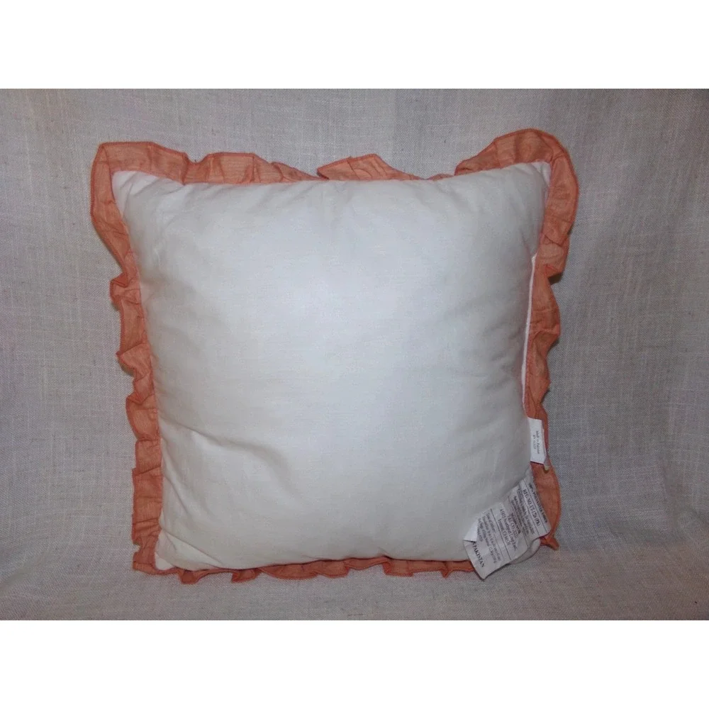 Madison Park Decorative Accent Pillow Peach / White Floral Ruffle