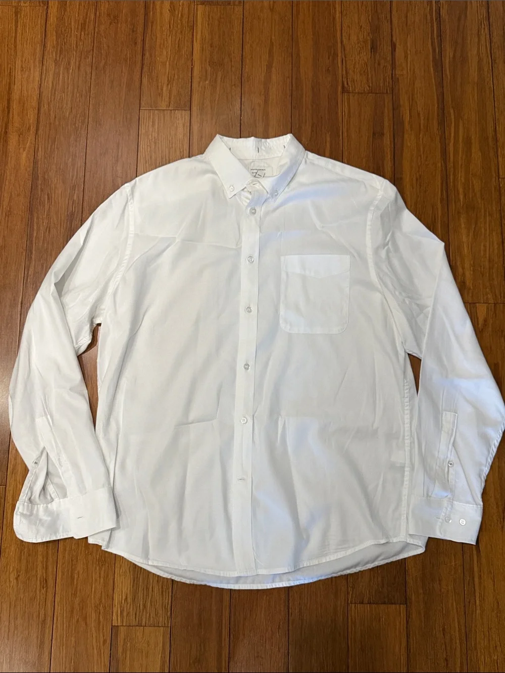 Banana Republic Oxford Slim Fit White Long-Sleeve Button-Up Dress Shirt L