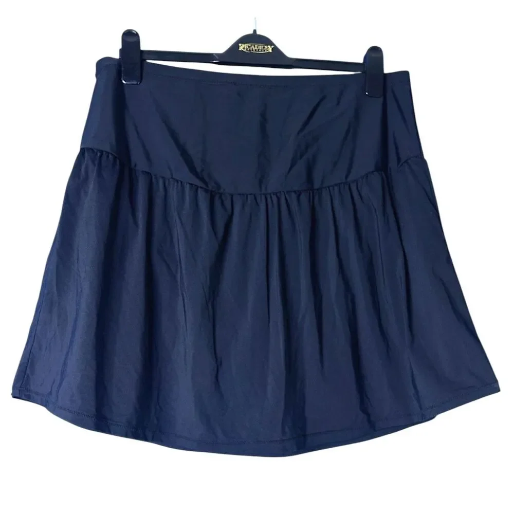 Leilani Plus Womens Black Swim Skirt Sz 22W Stretch Swimwear Flattering Mini