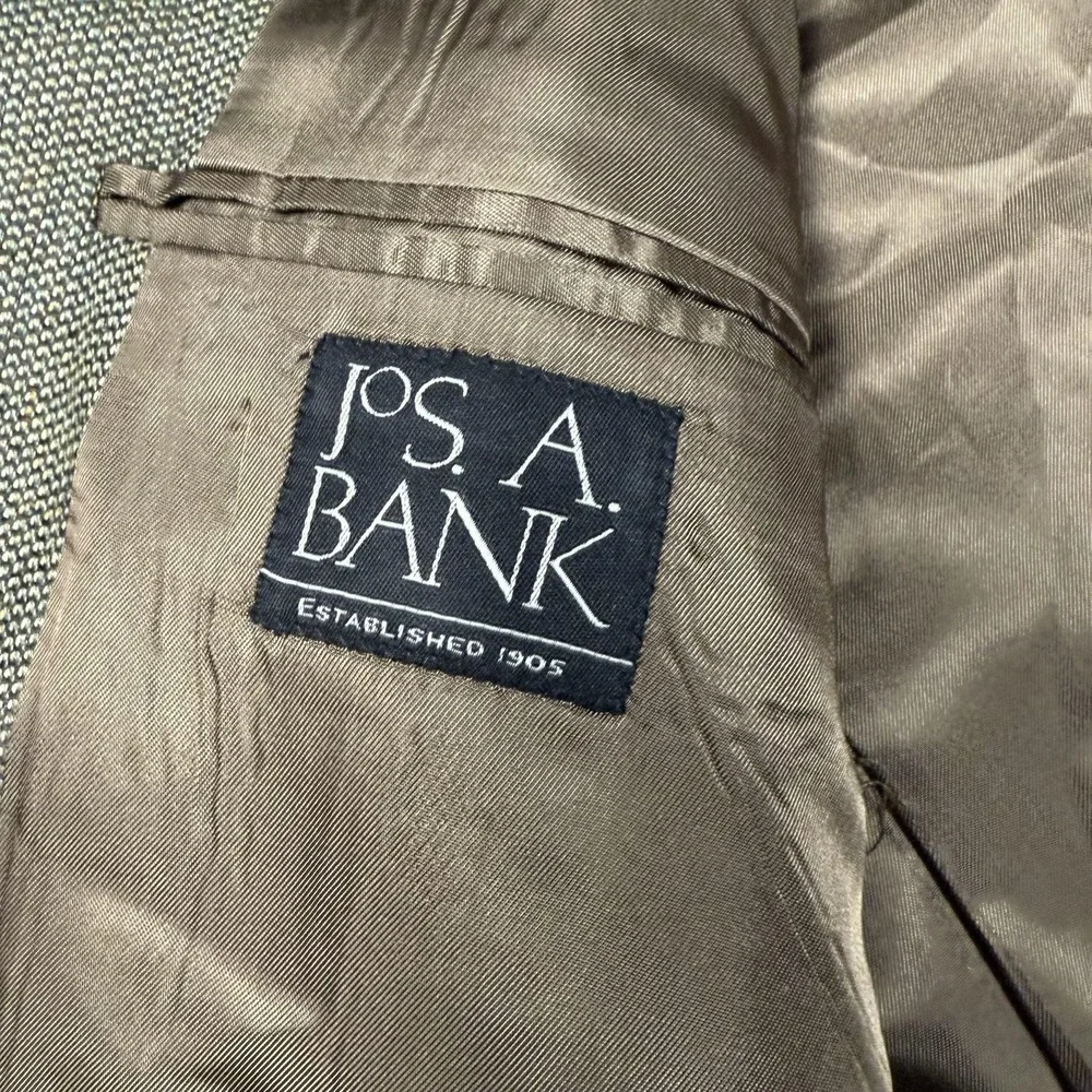 Jos‎ A Bank Blazer Mens 48L Brown Silk Wool Herringbone Sport Coat Jacket