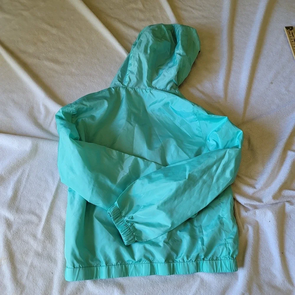 Justice Girls Size L‎ 10 Aqua Blue Zip-Up Hoodie Jacket Elastic Bottom/Cuffs