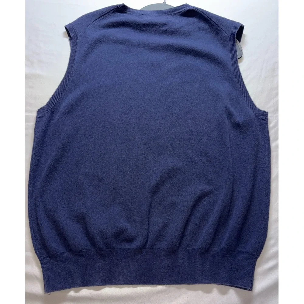 Polo Ralph Lauren Sweater Vest Mens Large Blue Pima Cotton V-Neck Preppy