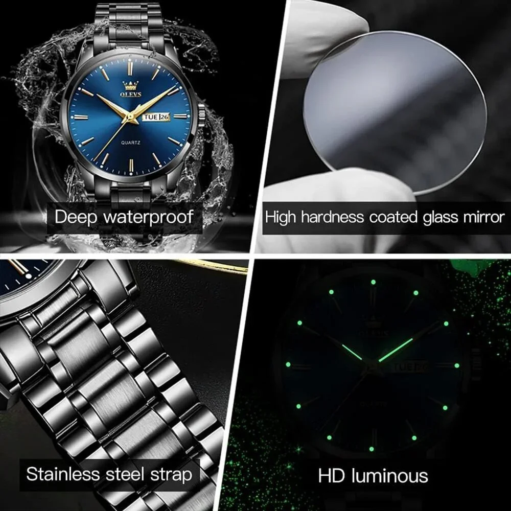Olevs black stainless