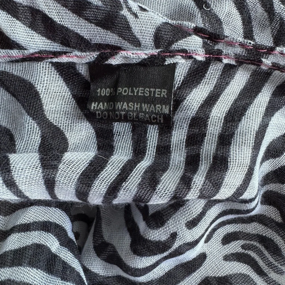 Zebra Print Scarf with Pink Accent