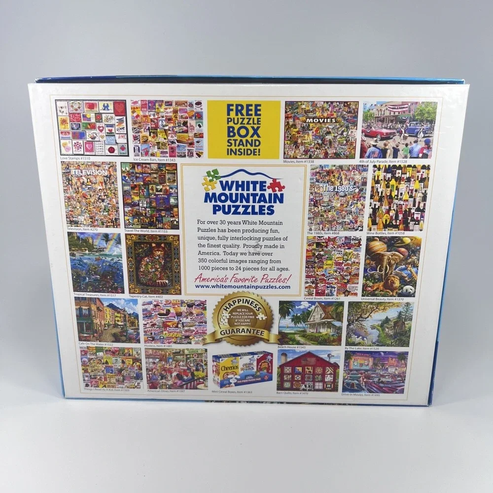 White Mountain - Jeweled Cat - 1000 piece puzzle - open box - excellent