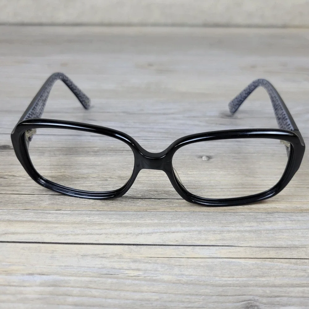 Coach Eyeglass Frames S436 Eva Black Signature Rhinestone Flower Women 53-16-135