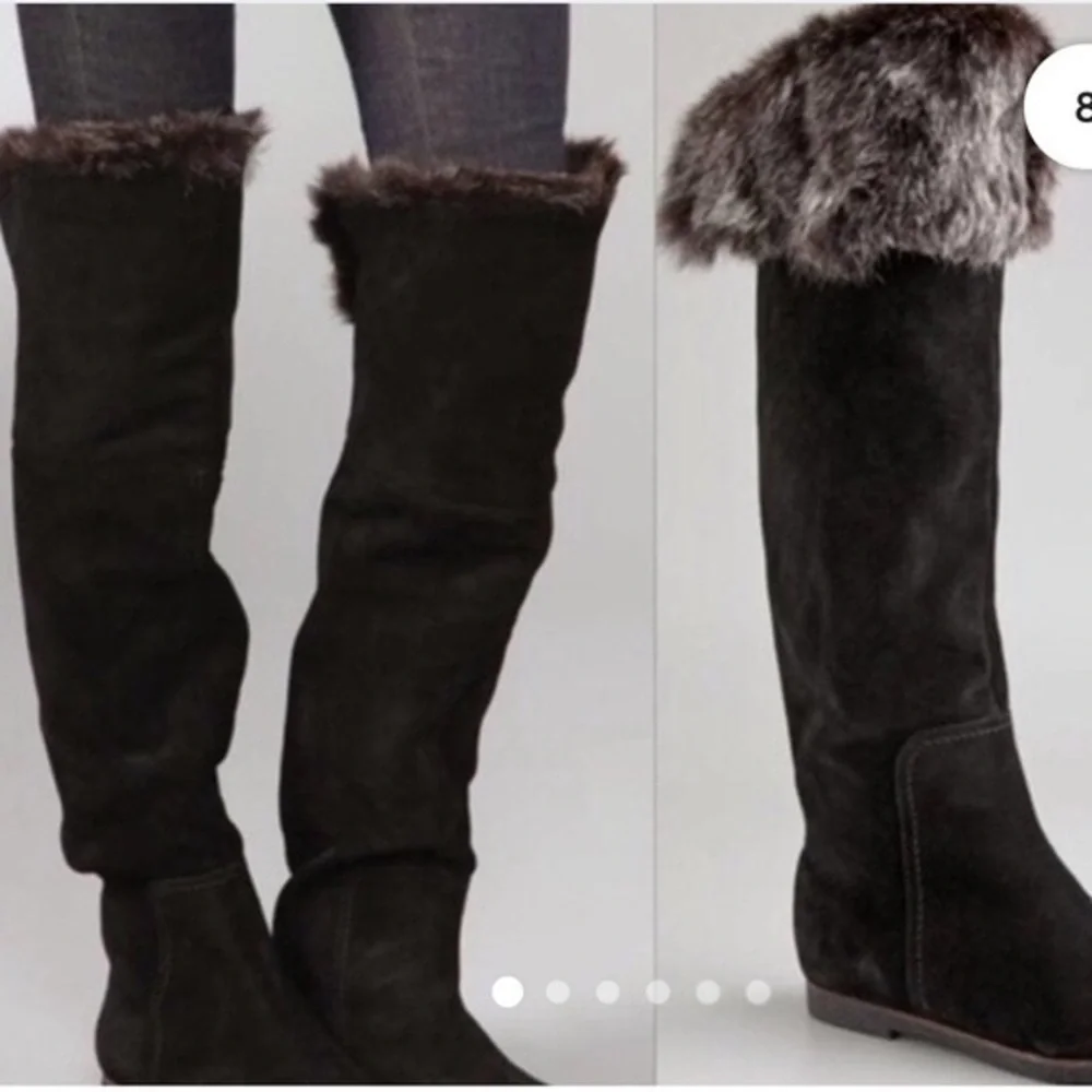 Sam Edelman Versatile Black Suede & Faux Fur Boots Size 9M