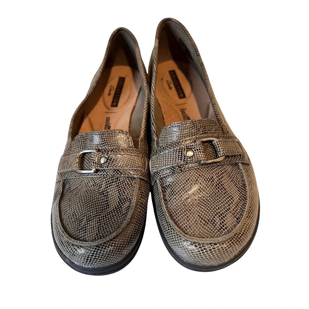Clarks‎ Collection Women Snakeskin Loafer Flats Comfort Shoes