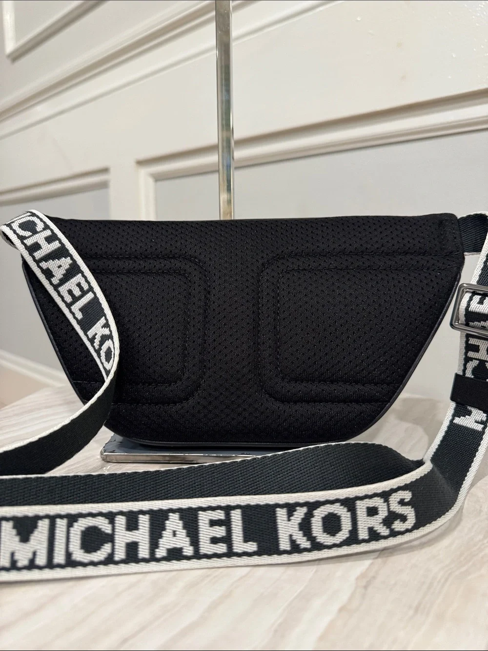 Michael Kors Bag Cooper Mini Belt Bag Logo Signature Blue Black Fanny Pack