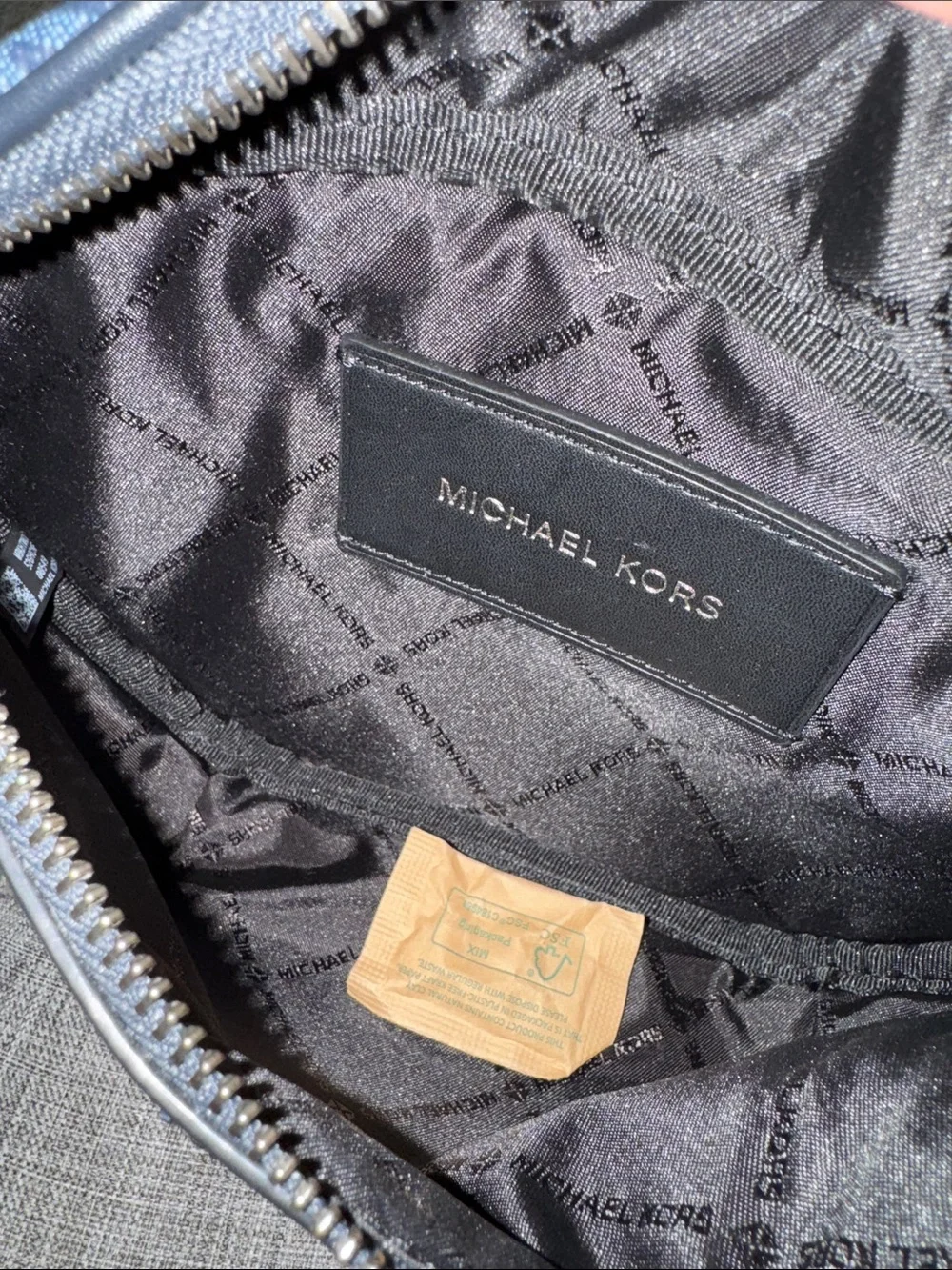 Michael Kors Bag Cooper Mini Belt Bag Logo Signature Blue Black Fanny Pack