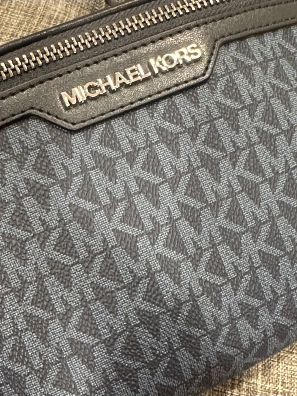 Michael Kors Bag Cooper Mini Belt Bag Logo Signature Blue Black Fanny Pack