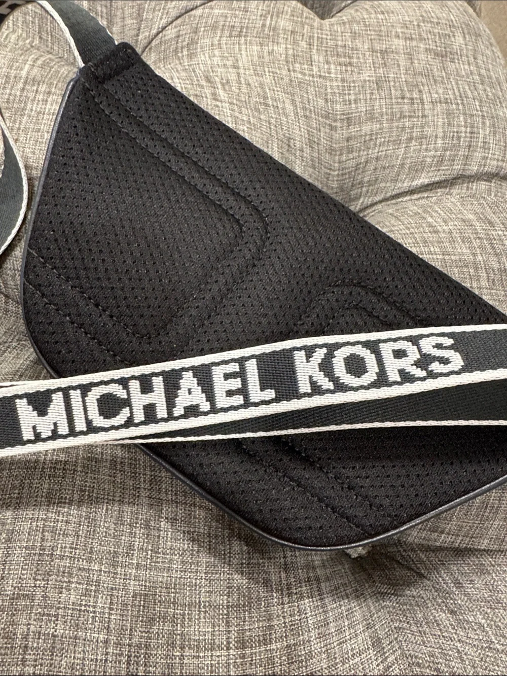 Michael Kors Bag Cooper Mini Belt Bag Logo Signature Blue Black Fanny Pack