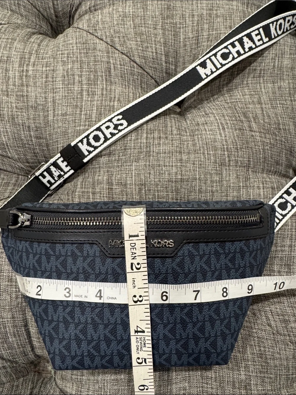 Michael Kors Bag Cooper Mini Belt Bag Logo Signature Blue Black Fanny Pack