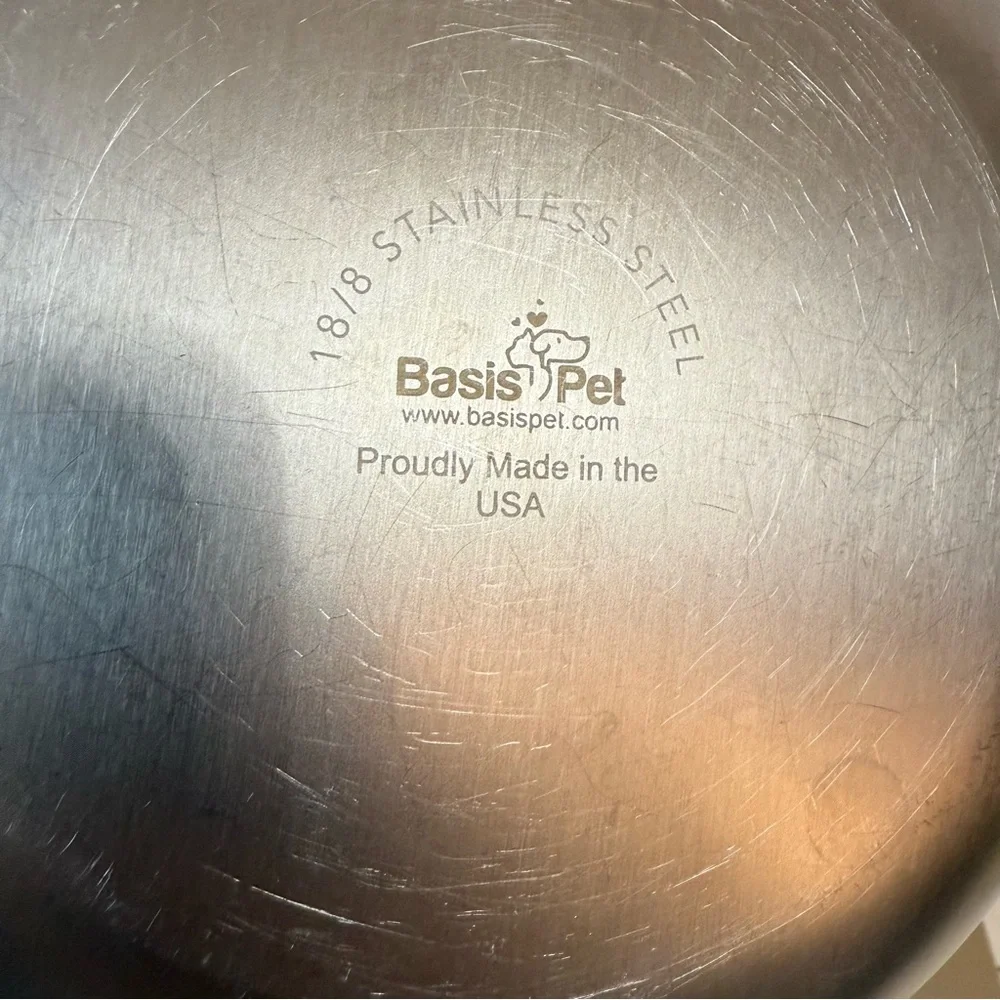 Basis Pet Stainless Steel Dog Bowl With Riser Stand Large