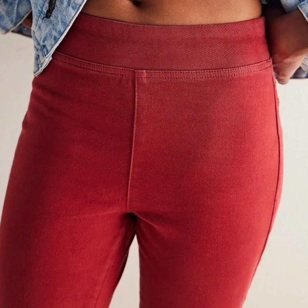Free People We The Free In My Feelings Red Wine Cropped Slim Flare Jeans Small