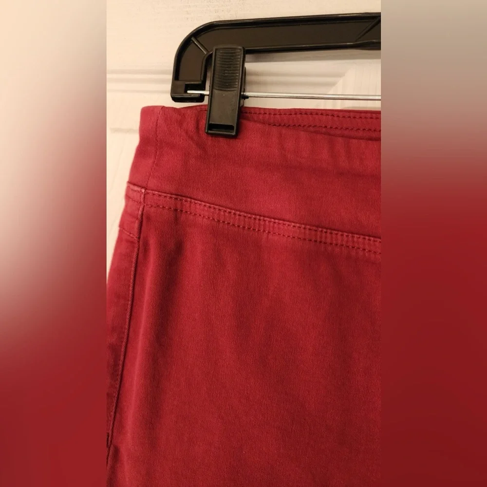 Free People We The Free In My Feelings Red Wine Cropped Slim Flare Jeans Small