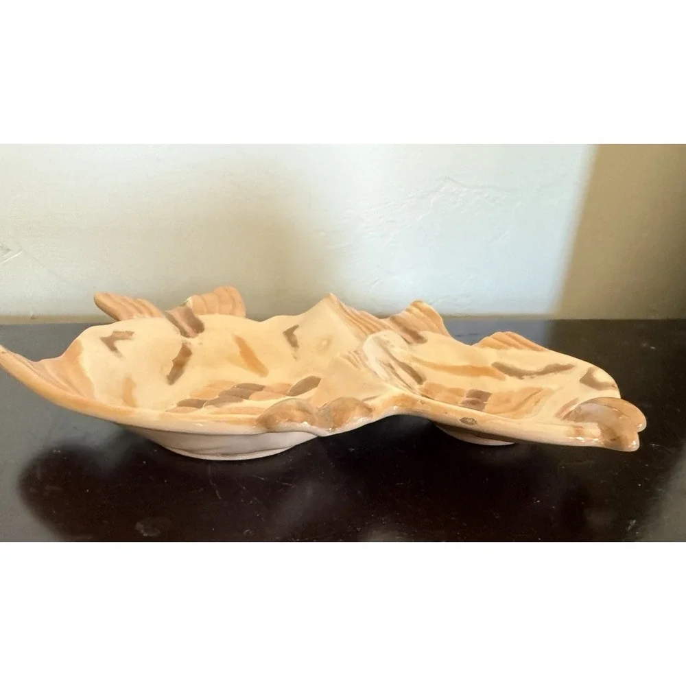 Vintage Ceramic Porcelain Double Fish Dish Trinket Jewelry Organizer 8