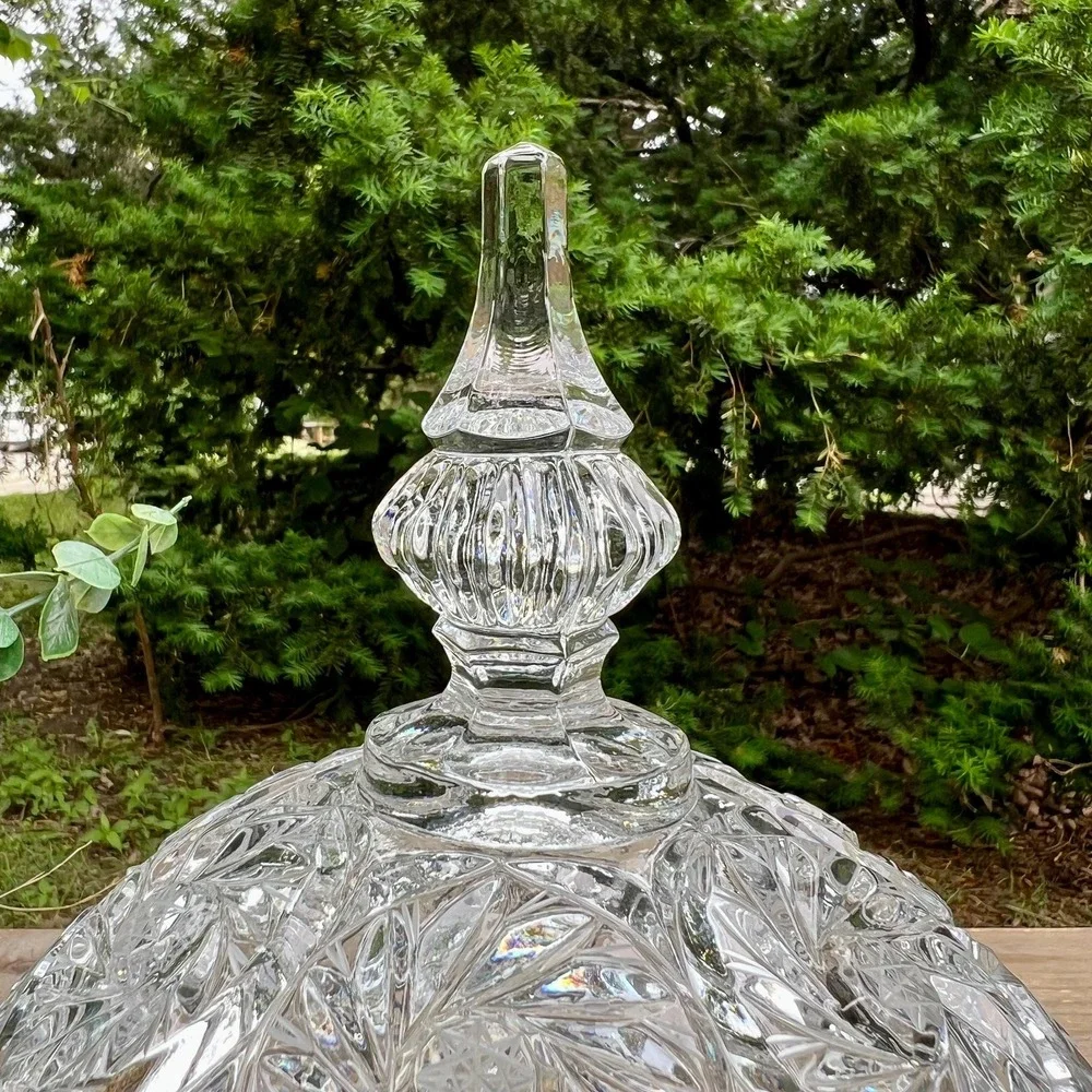 Crystal 1978 Candy Dish w/ Lid Pinwheel Design
