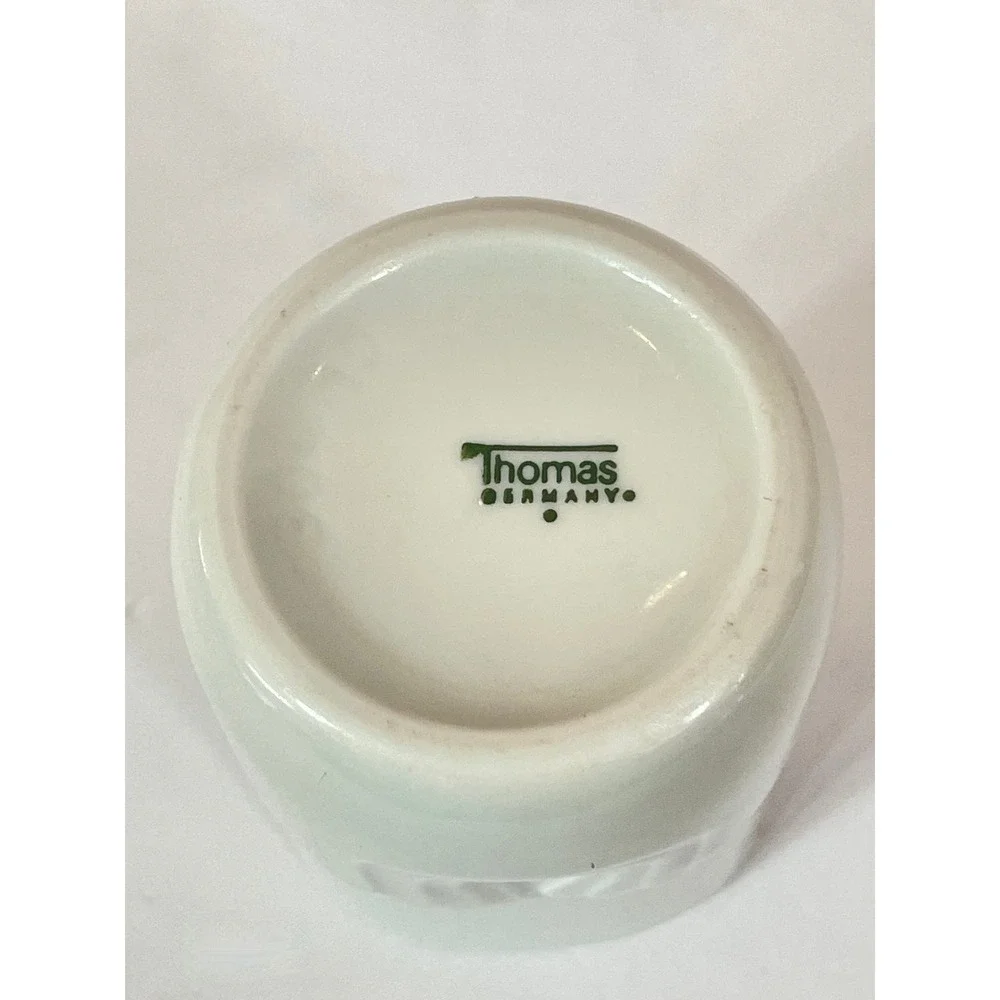 Vintage‎ Thomas Germany White Porcelain Vase Relief Abstract Mid Century Modern