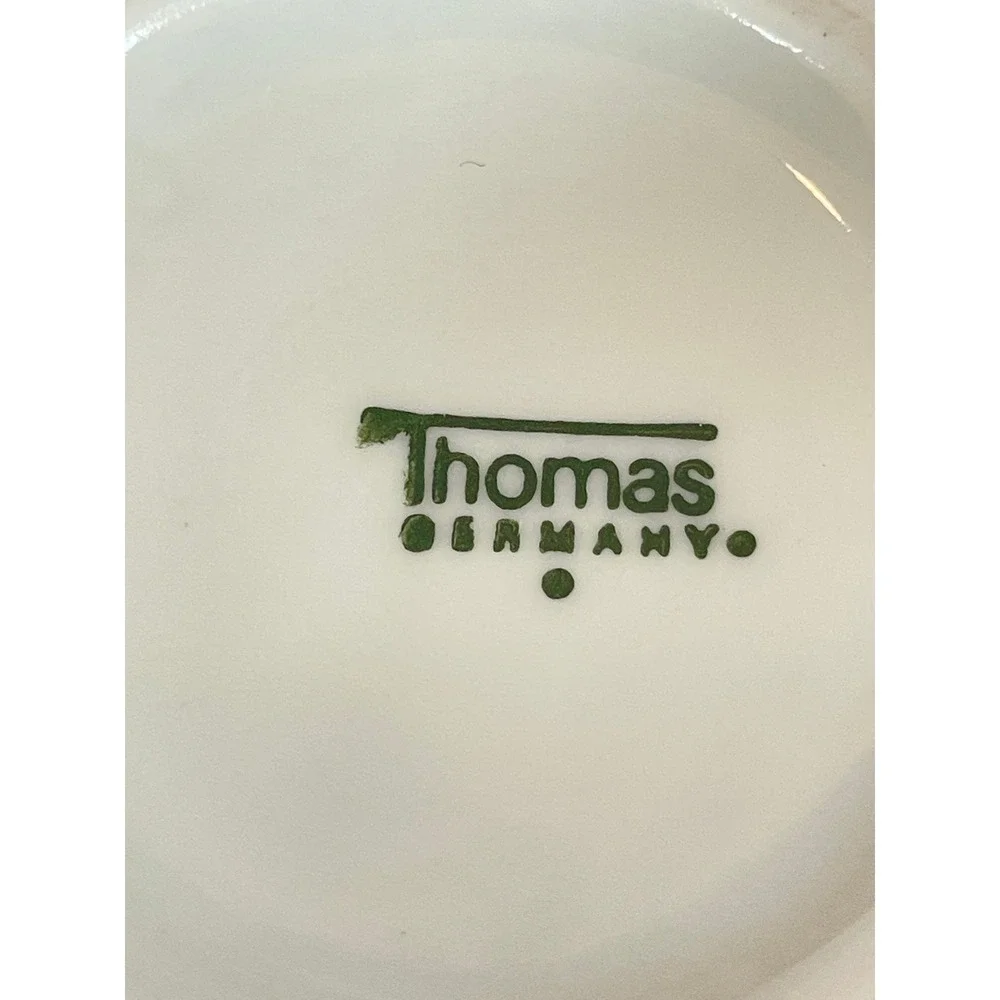 Vintage‎ Thomas Germany White Porcelain Vase Relief Abstract Mid Century Modern