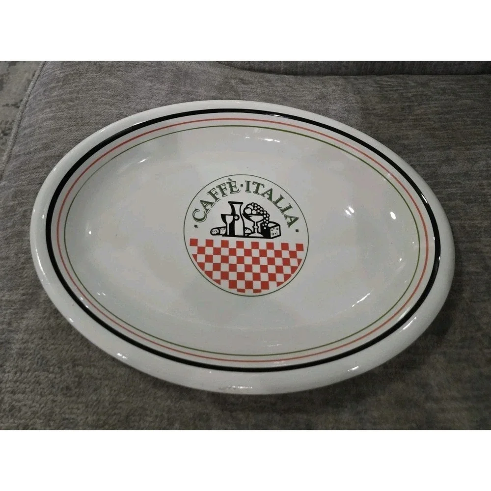 Tre Ci Himark Vintage Pasta Platter Caffè Italia Logo DISCONTINUED