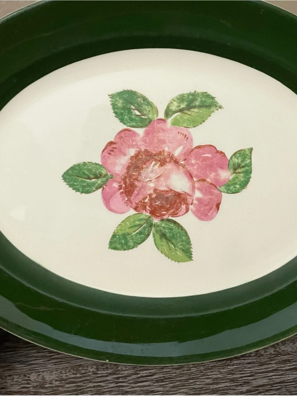 Vintage Taylor, Smith & Taylor (TS&T) oval handled ceramic serving platter