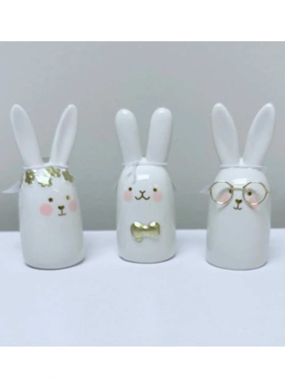 Last Set! Target Bullseye Full Set of 3 White Ceramic Bunny Head Figurines 2026